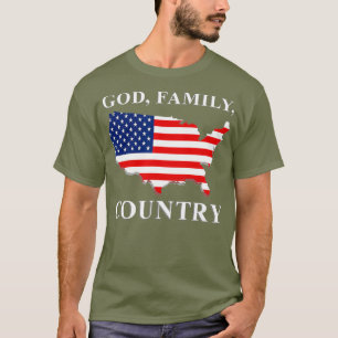 Camiseta Deus Família País EUA Bandeira Jesus Cristo Sant