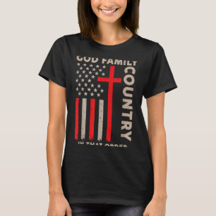 Camiseta Deus Família País Nessa Ordem Americano Cristão P