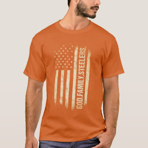 Camiseta Deus Família Steelers Pro Bandeira Americana dos E
