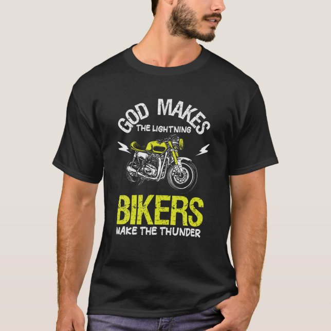 Camiseta Deus Faz Raios Fazerem Moto Trovão (Frente)