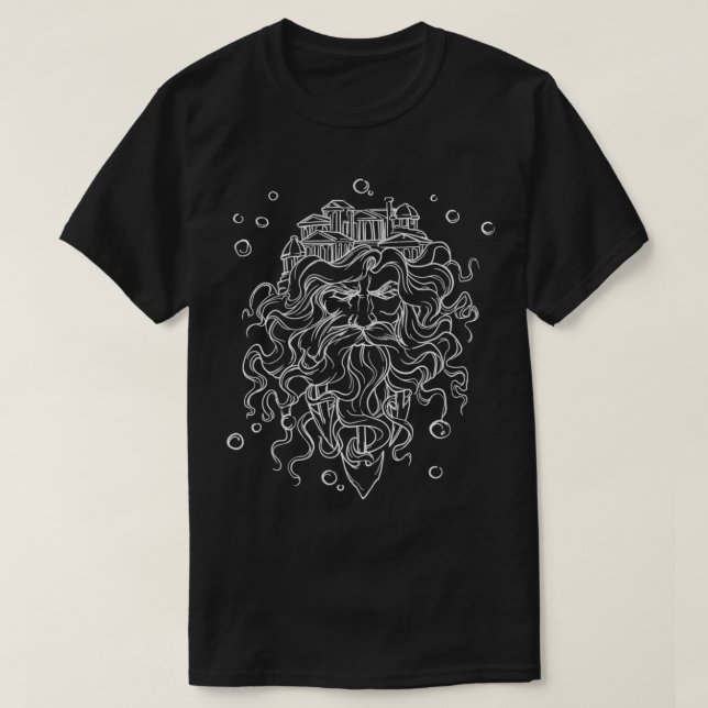 Camiseta Deus Grego Poseidon Rei Do Mar Mitologia Grega (Frente do Design)