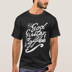 Camiseta Deus Guitarra Café Música Fora Ideia Cristã