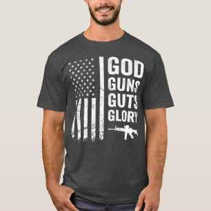 Camiseta DEUS GUNS GUTS GLORY Patriotic Pro Gun American F