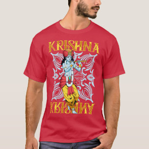 Camiseta Deus hindu o flautista azul Krishna