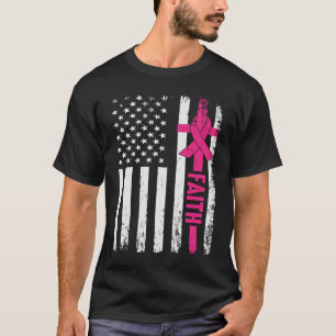 Camiseta Deus Incomodando Fé Americana de Fita Rosa Patriót