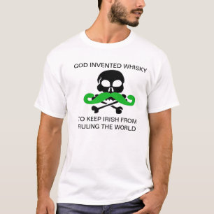 Camiseta Deus Inventou Whisky para evitar que irlandeses de