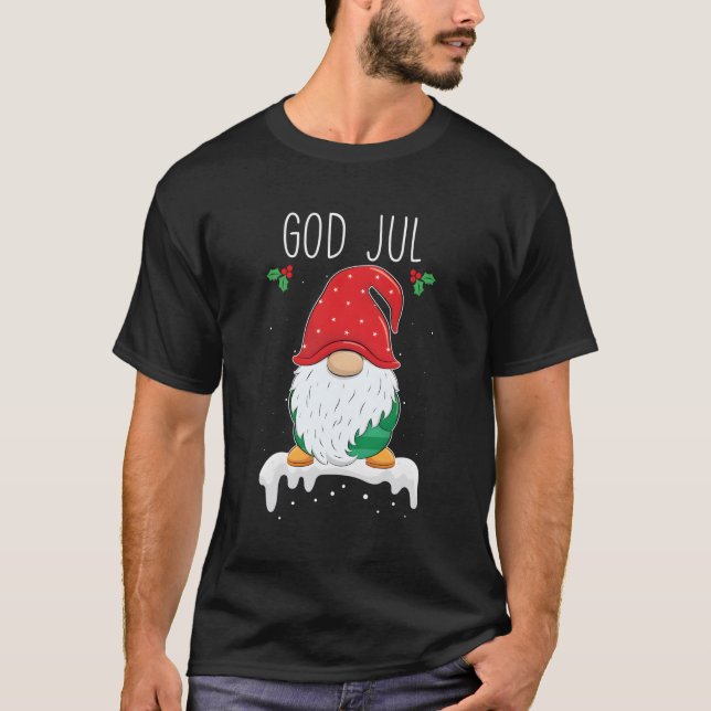 Camiseta Deus Jul Gnomo Tomte Sueco Gnomo Escandinavo (Frente)