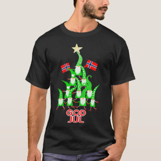 Camiseta Deus Jul Nórdico Gnomos Árvore de Natal Norueguesa