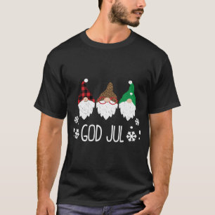 Camiseta Deus Jul Sueco Feliz Natal Norueguês Gno
