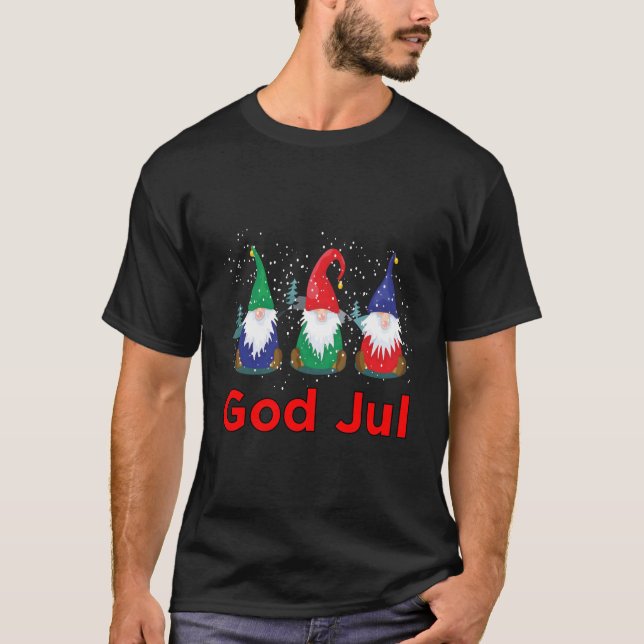 Camiseta Deus Jul Tomte Nisse Gnome Svensk Norsk Escandináv (Frente)