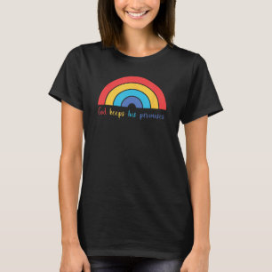 Camiseta Deus Mantém As Suas Promessas Arco-Íris Adorável C