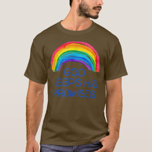 Camiseta Deus Mantém As Suas Promessas O Arco-Íris Cai Fé E
