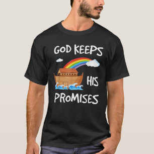 Camiseta Deus mantém suas promessas de Noé Ark Christian Ra