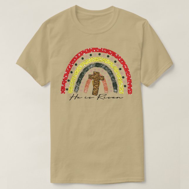Camiseta Deus Mantém Suas Promessas Rainbow Leopard Imprima (Frente do Design)