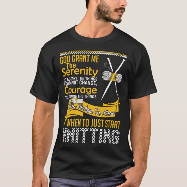 Camiseta Deus Me Conceda O Tricô De Serenidade (Frente)