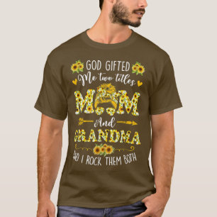 Camiseta Deus Me Deu Dois Títulos Mãe E Avó Feliz Mente