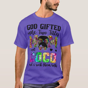 Camiseta Deus Me Deu Dois Títulos Mãe E Coco Leopard Tie
