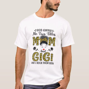 Camiseta Deus Me Deu Dois Títulos Mãe E Gigi Leopard Mess