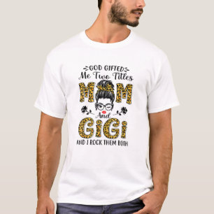 Camiseta Deus Me Deu Dois Títulos Mãe E Gigi Leopard Mess