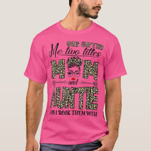 Camiseta Deus me deu dois títulos mãe e tia Leopard Mo