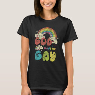 Camiseta Deus Me Fez Gay Arco-íris Apoio Cristão LGBT