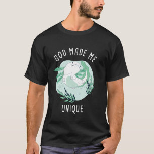 Camiseta Deus Me Fez Único u2013 Axolote Cute Fé Cristã
