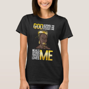 Camiseta Deus Me Projetou História Negra Mês Blm Melanin Ch