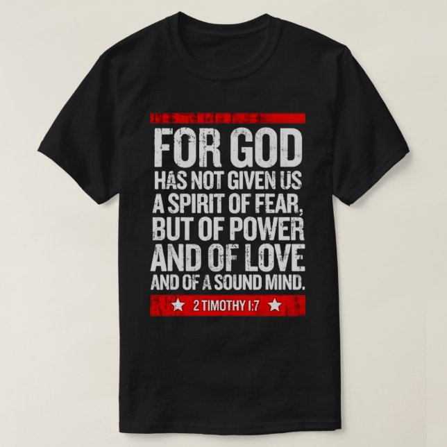 Camiseta Deus Não Nos Deu Um Espírito De Medo (Frente do Design)