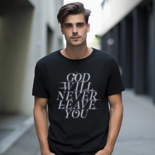 Camiseta Deus Nunca Deixará Seu Monograma Cristão
