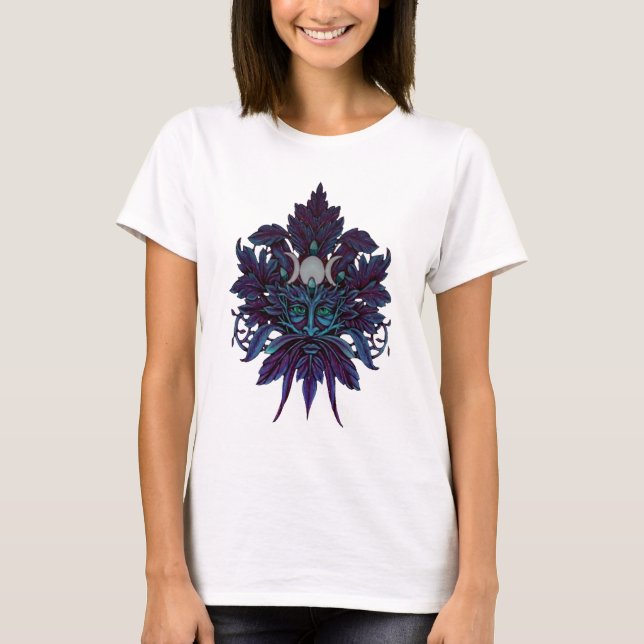Camiseta Deus pagão de Wiccan da lua triplicar-se do homem (Frente)