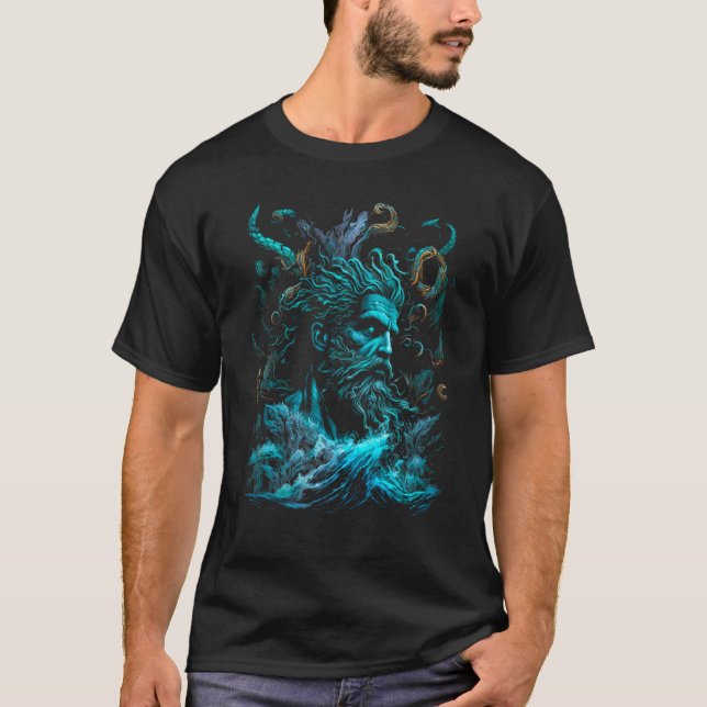 Camiseta Deus Poseidon, mitologia grega (Frente)