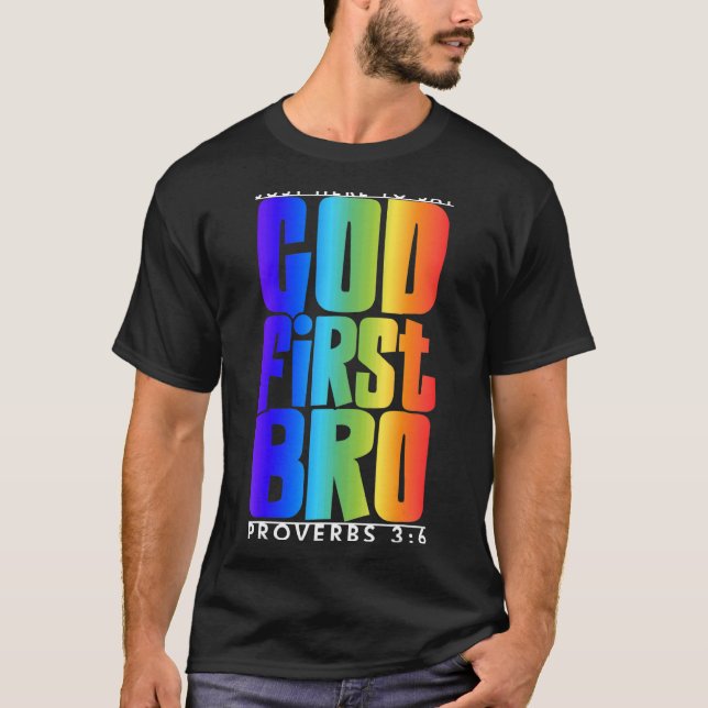 Camiseta Deus Primeiro Irmão Proverbs 36 Colocou Deus Prime (Frente)