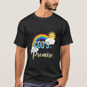 Camiseta Deus promete uma religião cristã arco-íris dizendo