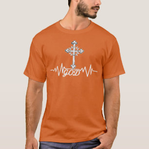 Camiseta Deus Pulso de Fé Cristã Cruzado