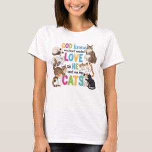 Camiseta Deus Sabia Que Meu Coração Precisava De Gatos - Ga