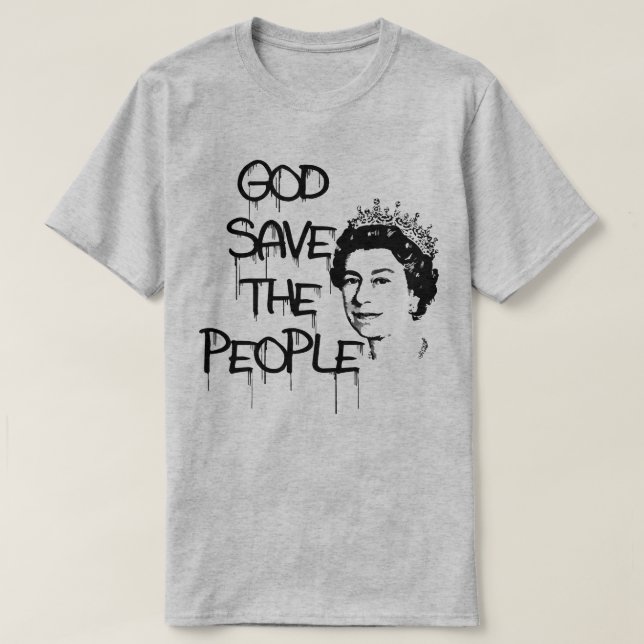 CAMISETA DEUS SALVE A RAINHA PESSOAS ELIZABETH (Frente do Design)