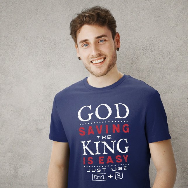 Camiseta Deus Salve o Rei Engraçado (Criador carregado)