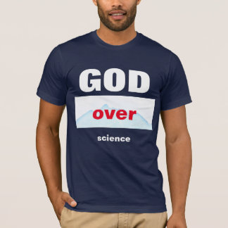Camiseta DEUS sobre T-Shirt da ciência