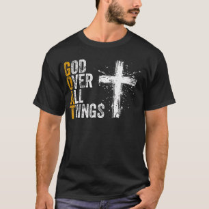 Camiseta Deus Sobre Todas as Coisas GOAT Bíblia Fé Cristã