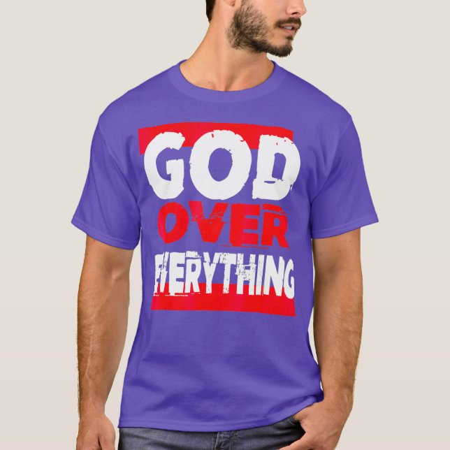 Camiseta Deus sobre tudo religião, Jesus (Frente)