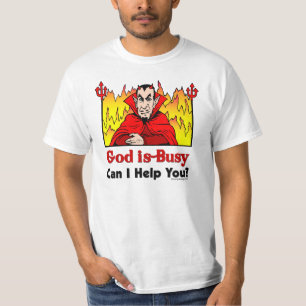 Camiseta Deus sou ocupado, posso eu ajudá-lo?