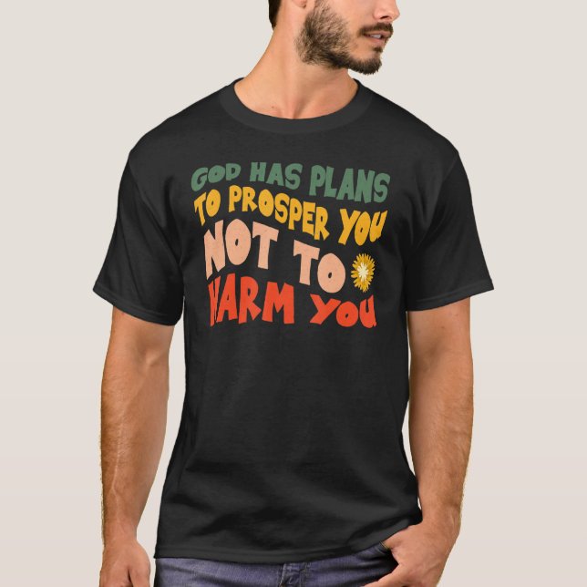 Camiseta Deus tem planos para te vingar de Jesus cristão. (Frente)