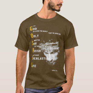 Camiseta Deus único filho perece a vida eterna
