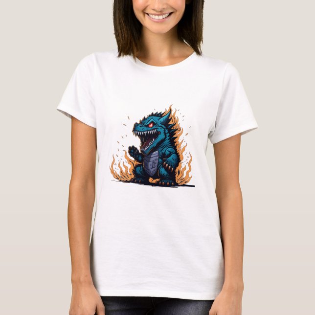 Camiseta deus zilla disparando animal madrinho (Frente)