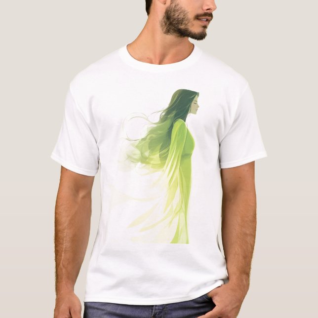 Camiseta Deusa da Floresta Verde (Frente)