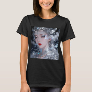 Camiseta Deusa da Neve   Avatar de Aura Branco Prateado