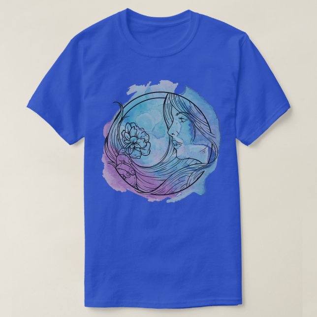 Camiseta Deusa em Watercolor Love (Frente do Design)