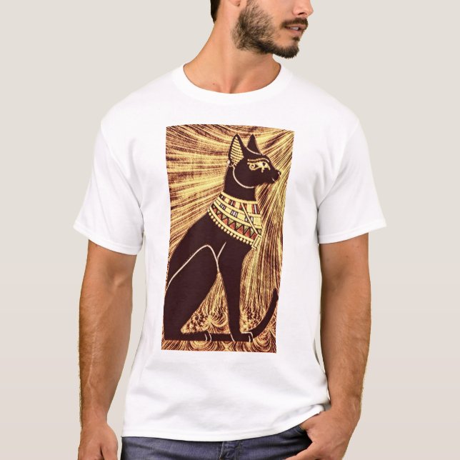 Camiseta Deusa Gato em Dourado (Frente)