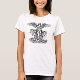 Camiseta deusa grega Afrodite no mar com a caveira