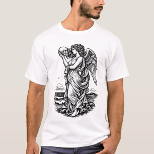 Camiseta deusa grega Afrodite no mar com a caveira